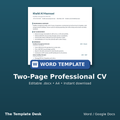 Two-Page Professional CV – cover