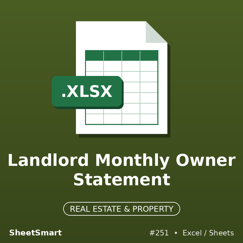 Landlord Monthly Owner Statement – Excel template