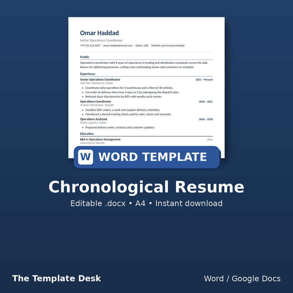Chronological Resume – cover