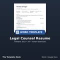 Legal Counsel Resume – cover