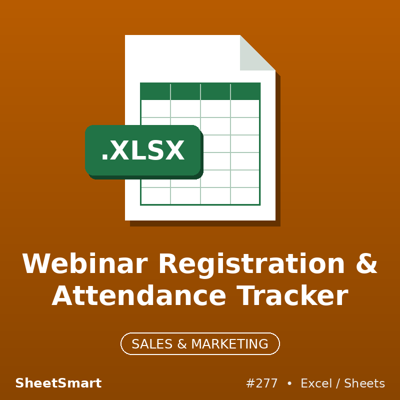 Webinar Registration & Attendance Tracker – Excel template