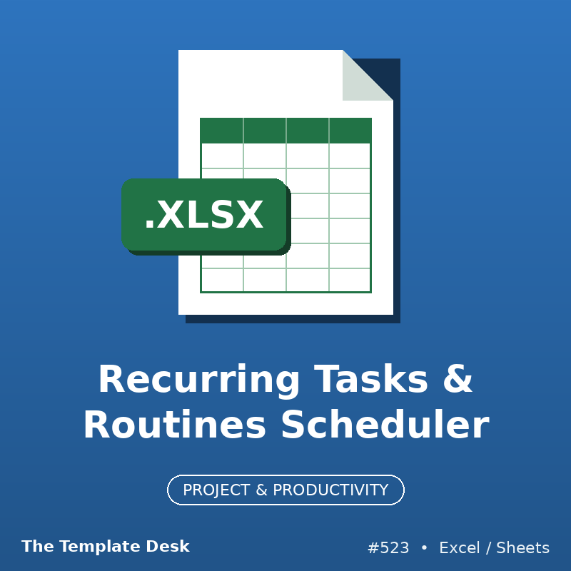 Recurring Tasks & Routines Scheduler – Excel template