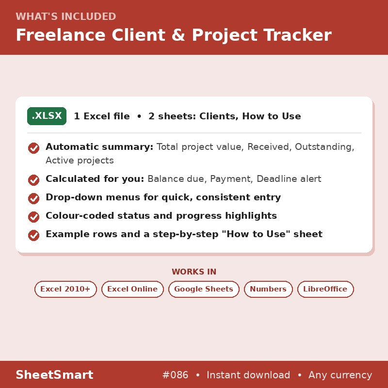 Freelance Client & Project Tracker – what's included