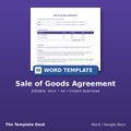 Sale of Goods Agreement – cover