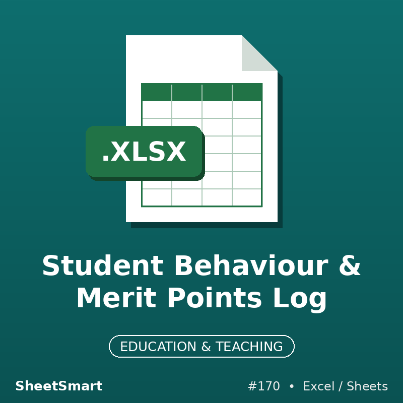 Student Behaviour & Merit Points Log – Excel template