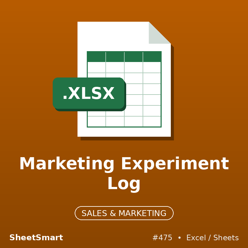Marketing Experiment Log – Excel template