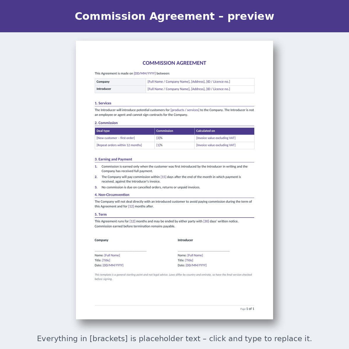 Commission Agreement – preview