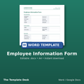 Employee Information Form – cover