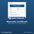Warranty Certificate – cover