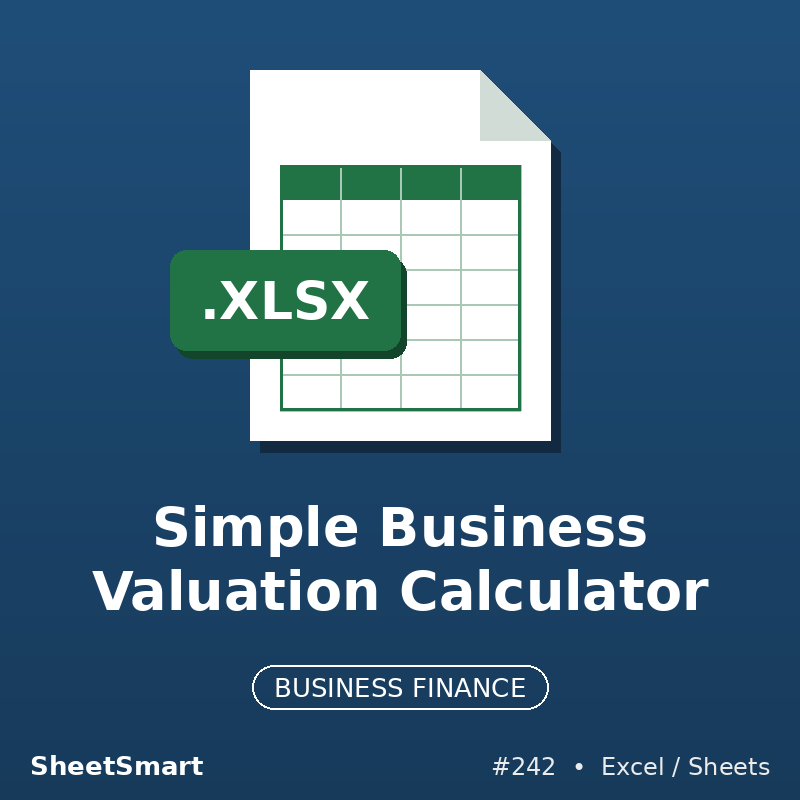 Simple Business Valuation Calculator – Excel template