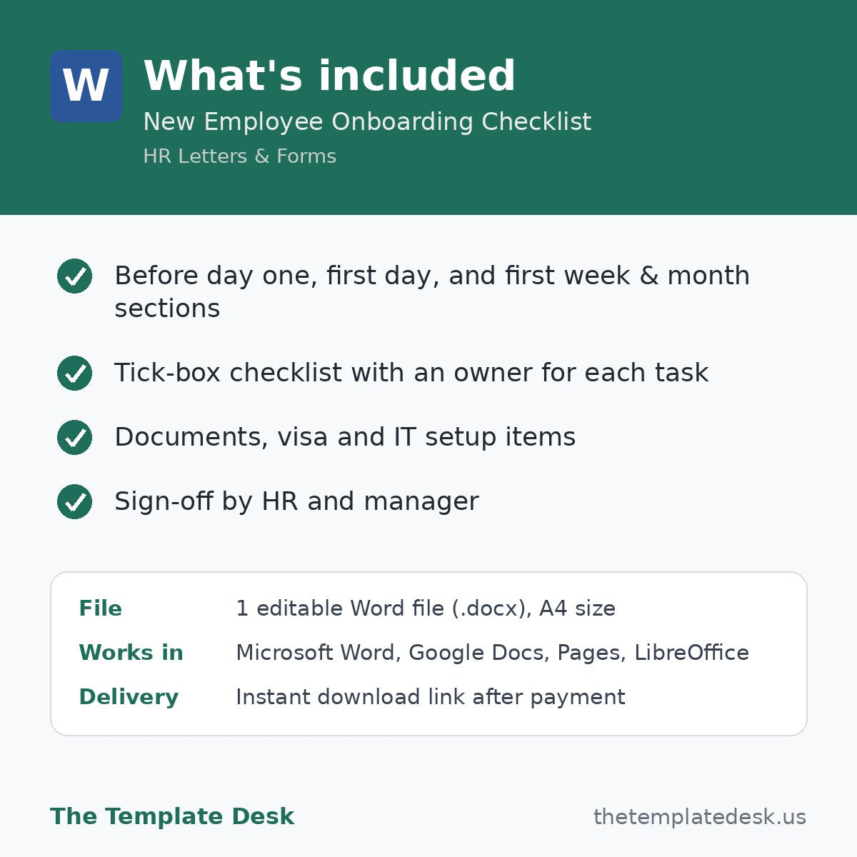 New Employee Onboarding Checklist – what's included