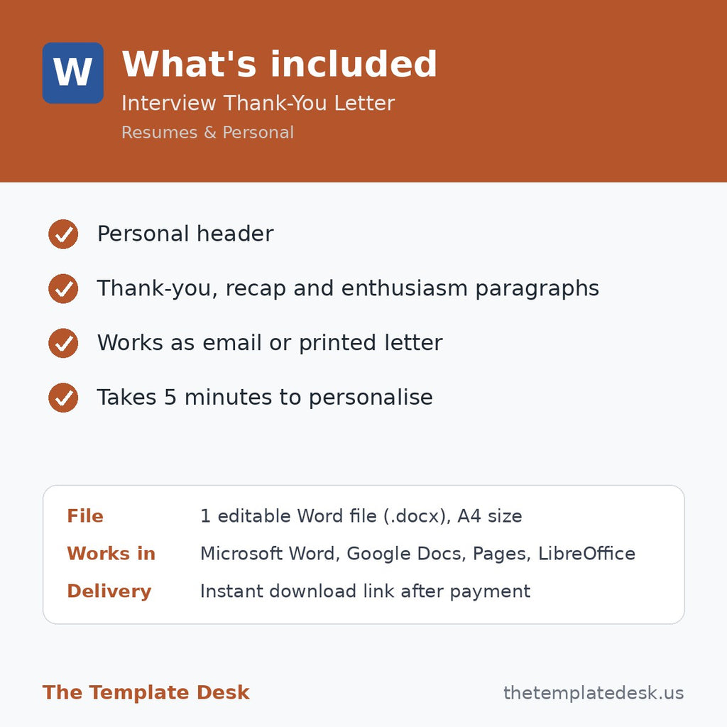 Interview Thank-You Letter – what's included
