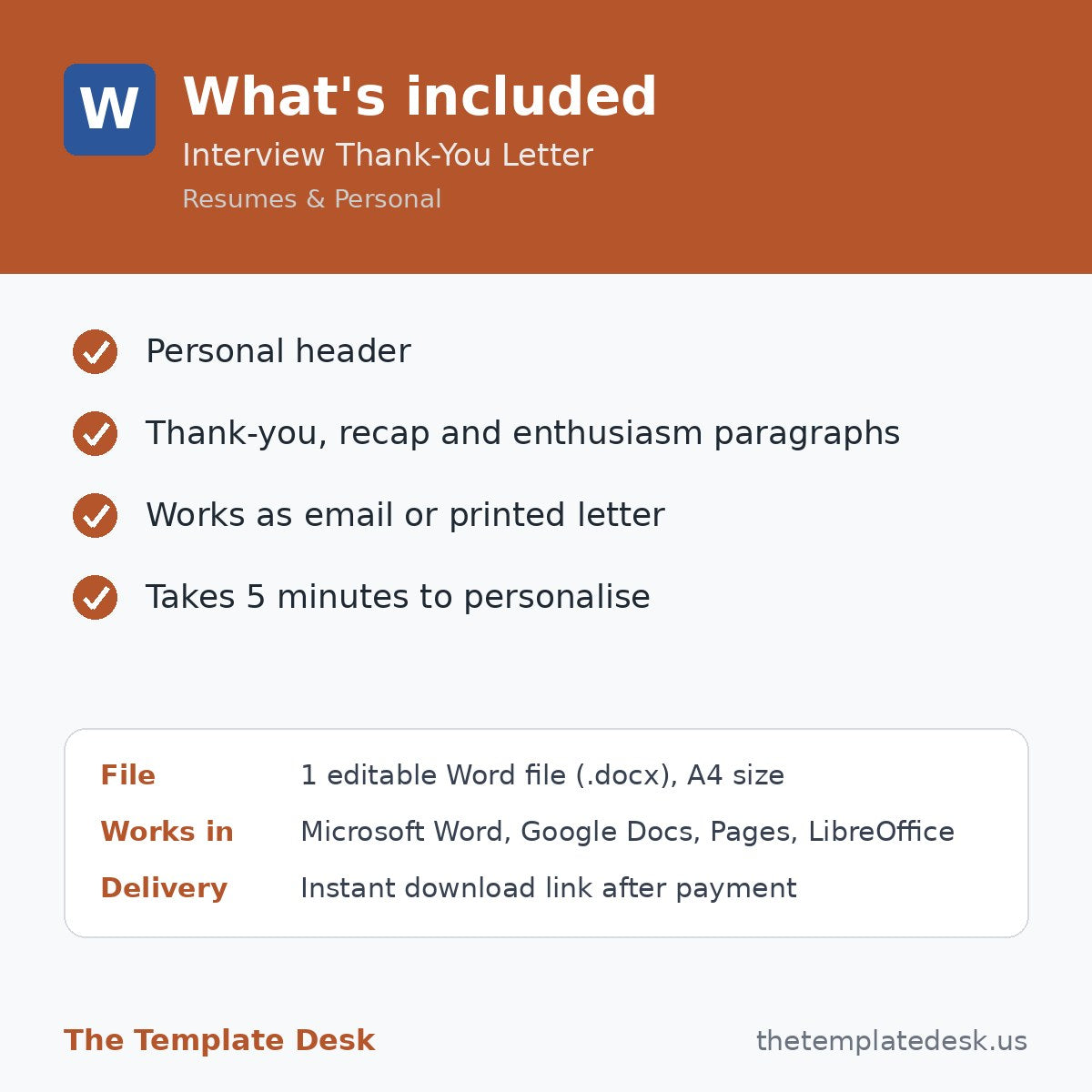Interview Thank-You Letter – what's included