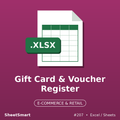 Gift Card & Voucher Register – Excel template
