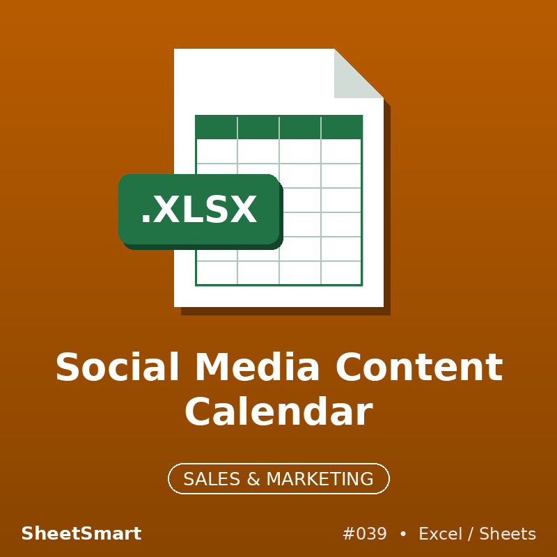 Social Media Content Calendar – Excel template
