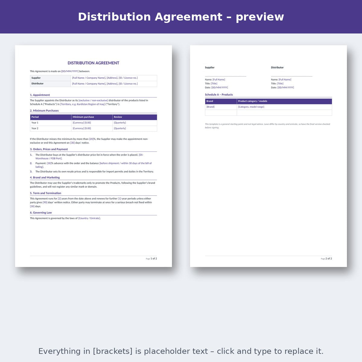 Distribution Agreement – preview