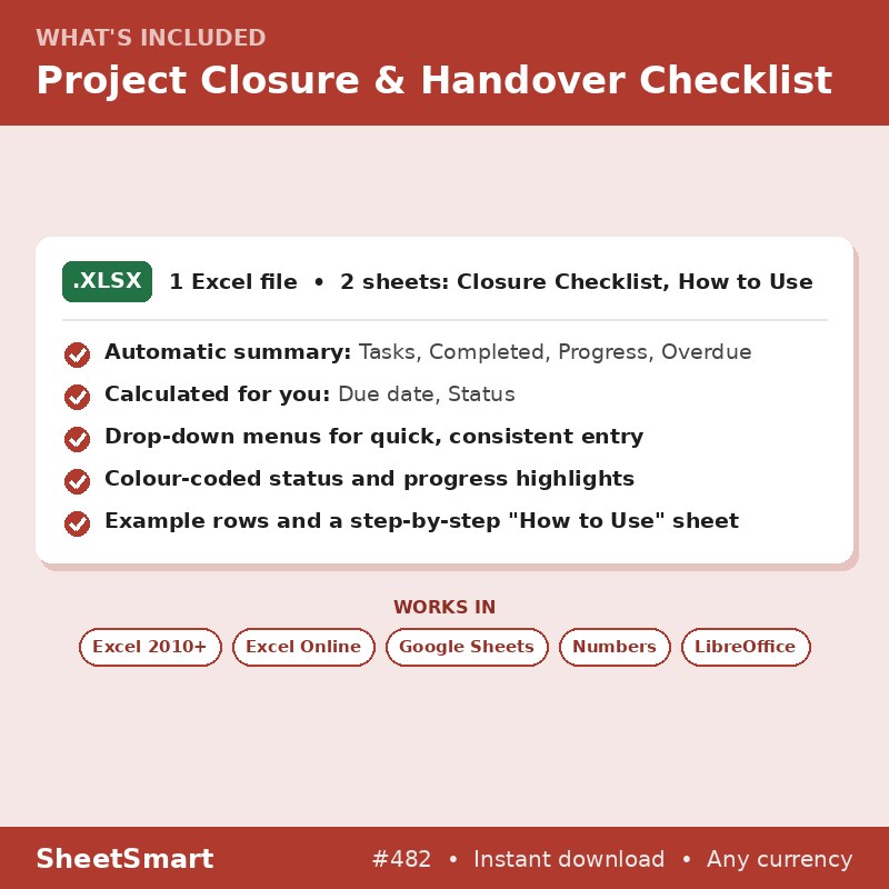 Project Closure & Handover Checklist – what's included