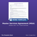 Master Services Agreement (MSA) – cover