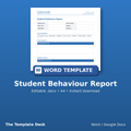 Student Behaviour Report – cover