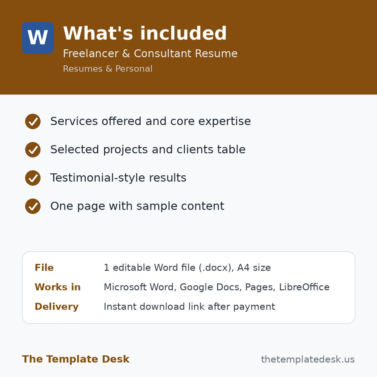 Freelancer & Consultant Resume – what's included