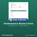 Performance Review Form – cover