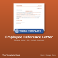 Employee Reference Letter – cover