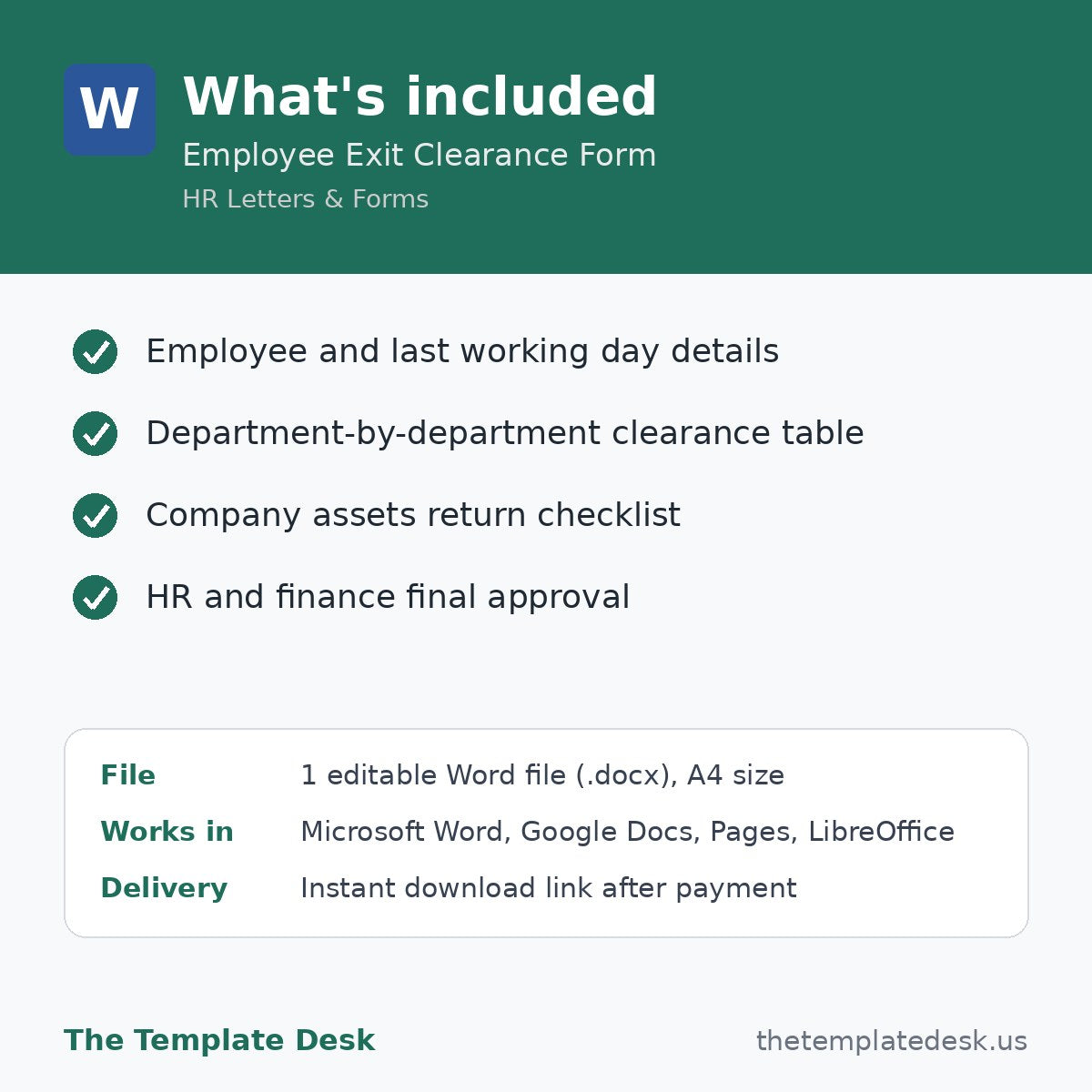 Employee Exit Clearance Form – what's included