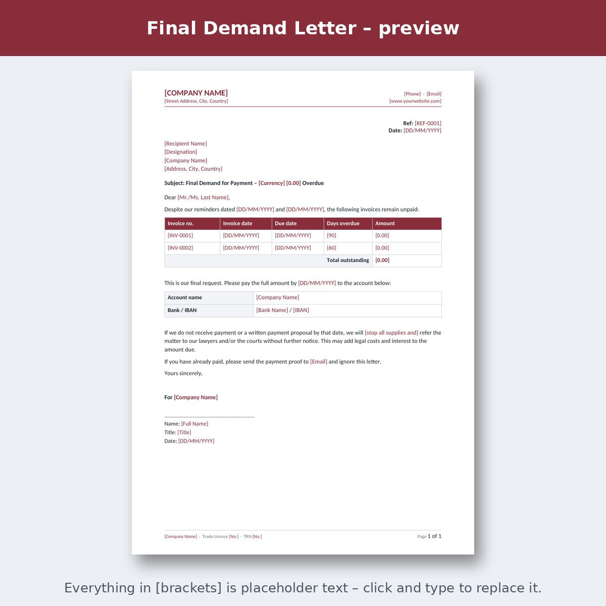 Final Demand Letter – preview