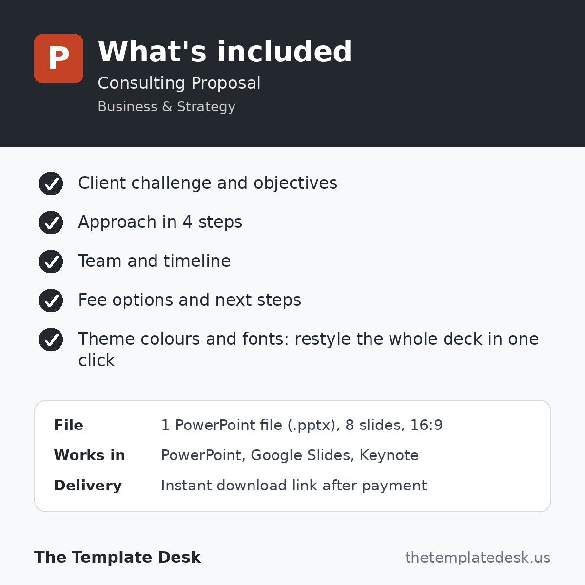 Consulting Proposal – what's included
