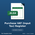 Purchase VAT (Input Tax) Register – cover