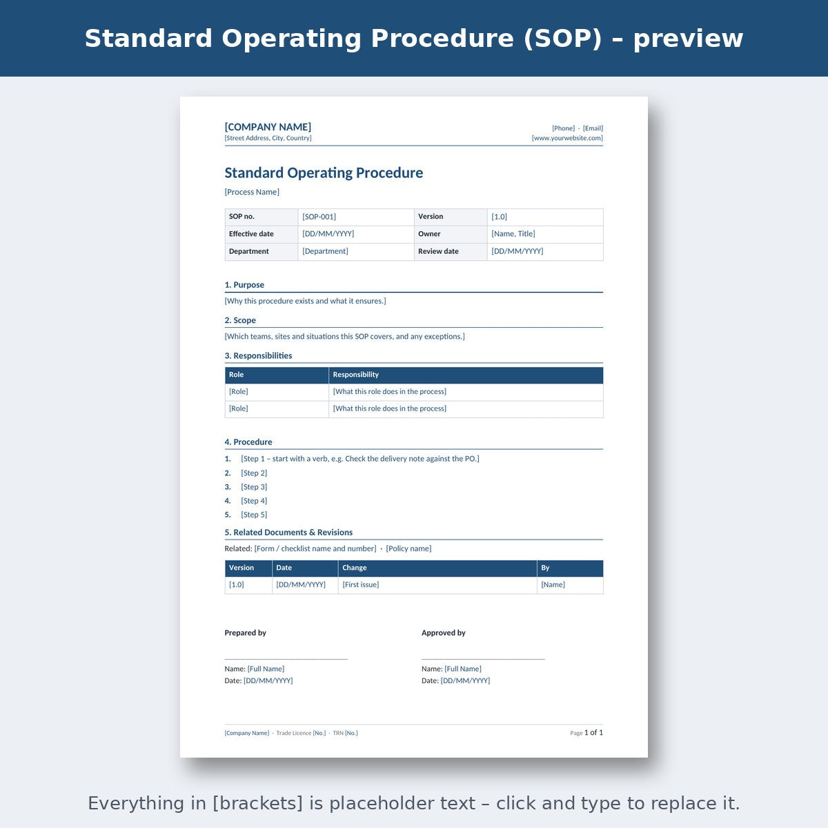 Standard Operating Procedure (SOP) – preview