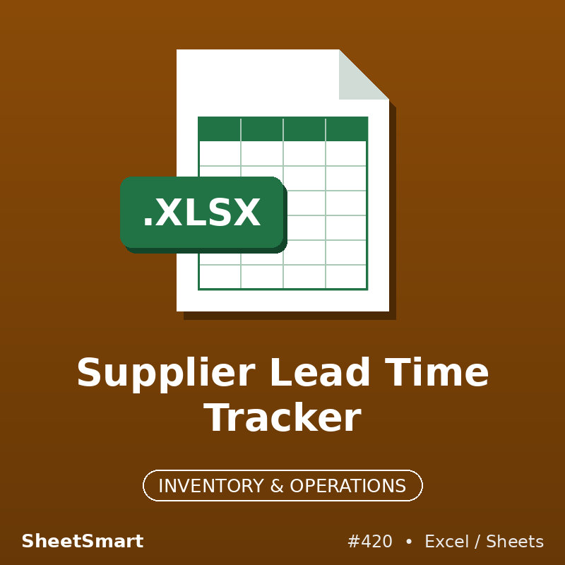 Supplier Lead Time Tracker – Excel template