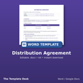 Distribution Agreement – cover