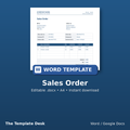 Sales Order – cover