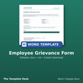 Employee Grievance Form – cover