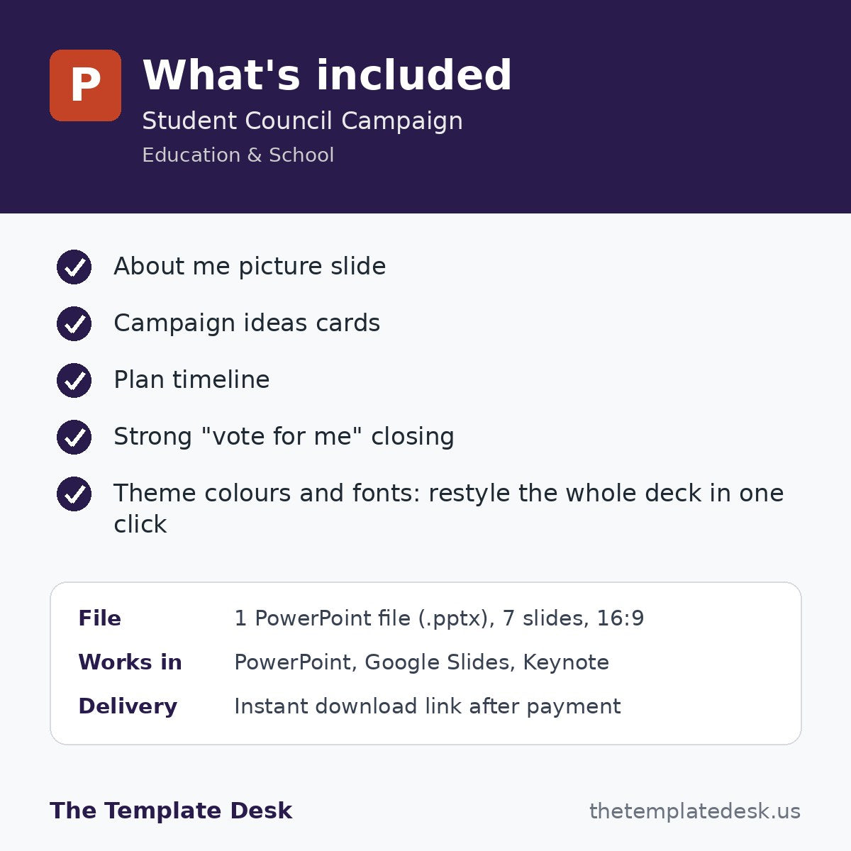 Student Council Campaign – what's included