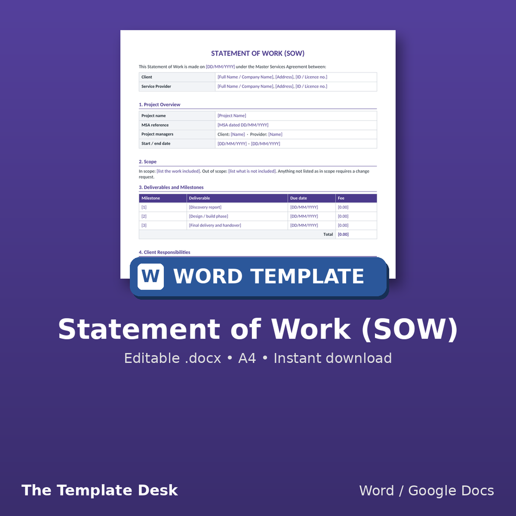 Statement of Work (SOW) – cover