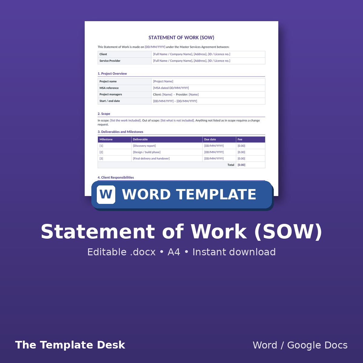 Statement of Work (SOW) – cover