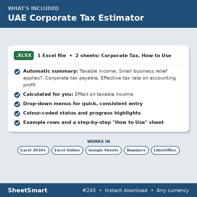 UAE Corporate Tax Estimator – what's included
