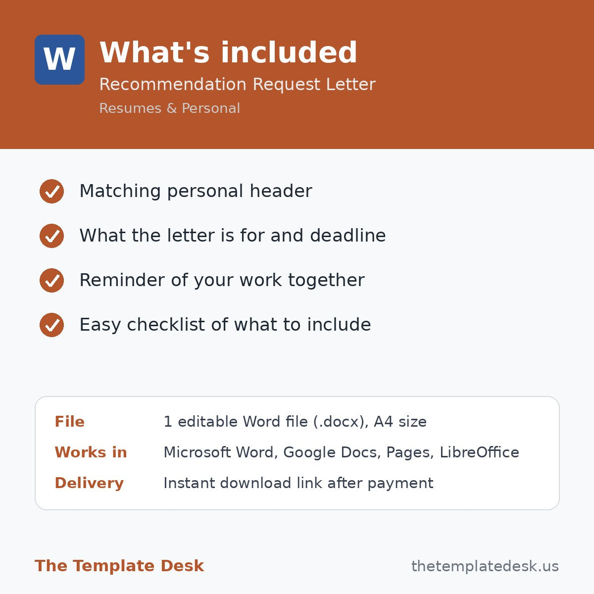 Recommendation Request Letter – what's included