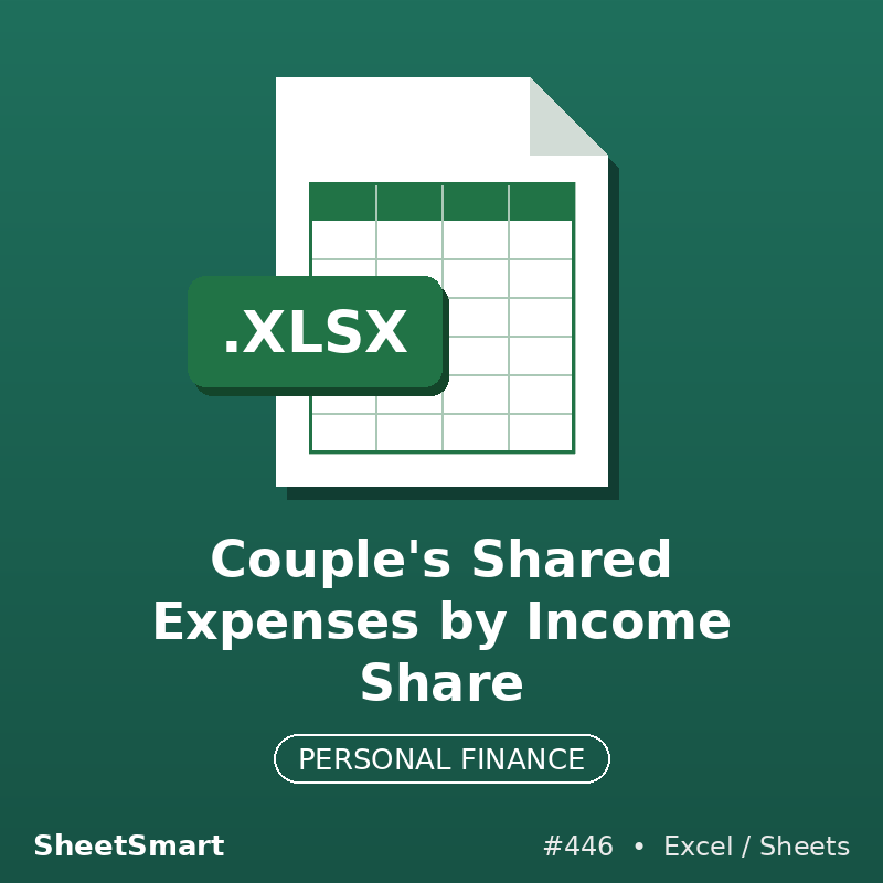 Couple's Shared Expenses by Income Share – Excel template