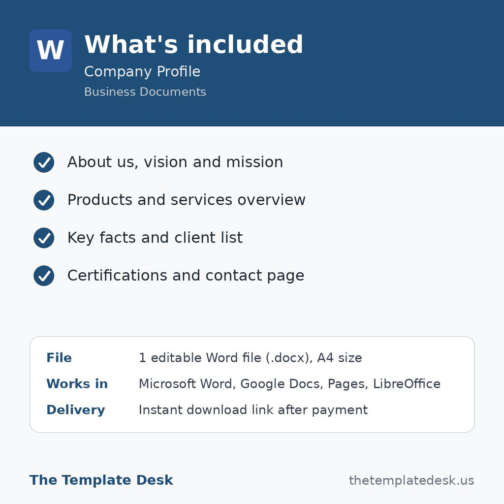 Company Profile – what's included