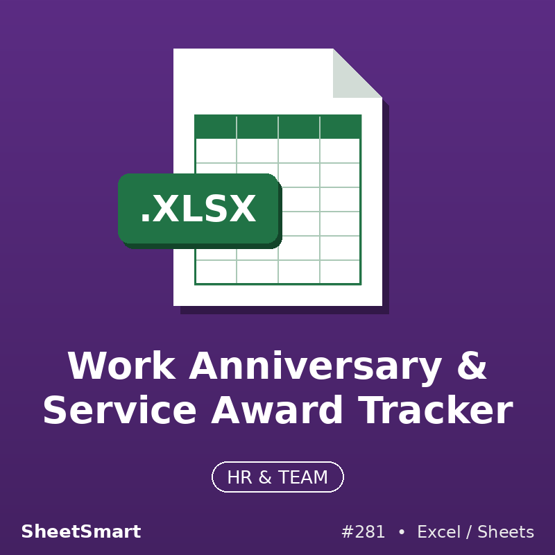 Work Anniversary & Service Award Tracker – Excel template