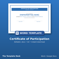 Certificate of Participation – cover