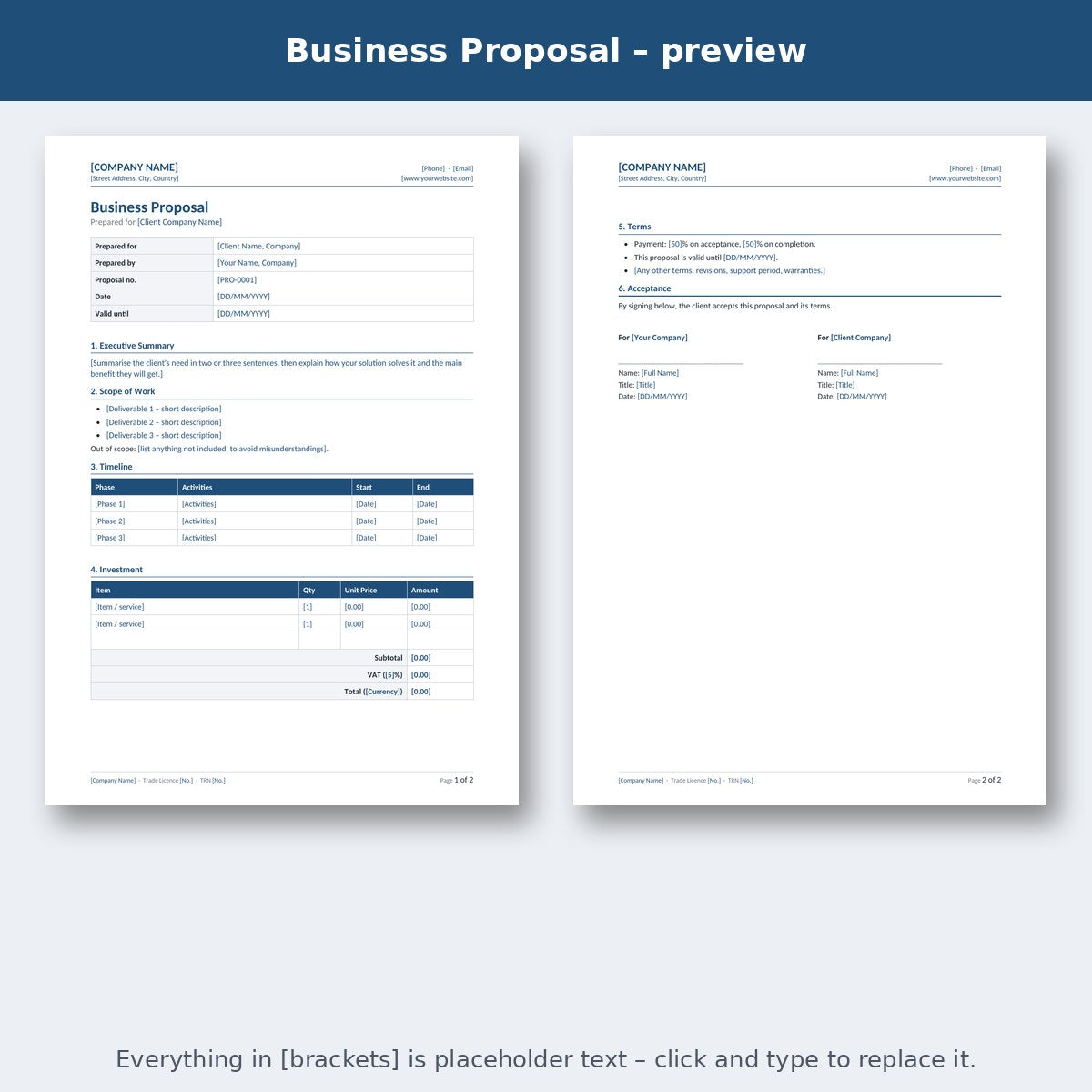 Business Proposal – preview