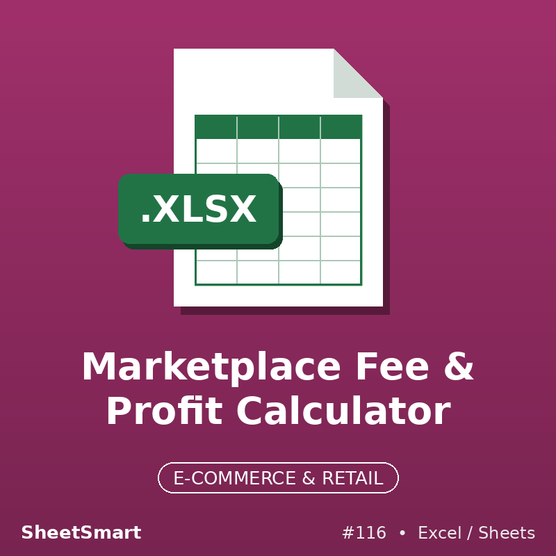 Marketplace Fee & Profit Calculator – Excel template