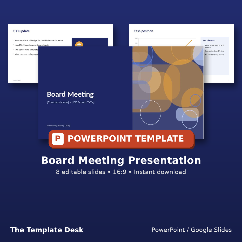 Board Meeting Presentation – cover