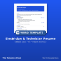 Electrician & Technician Resume – cover