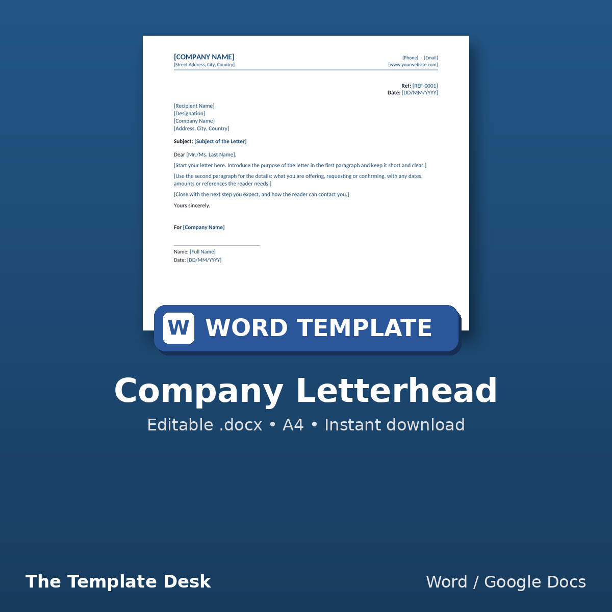 Company Letterhead – cover