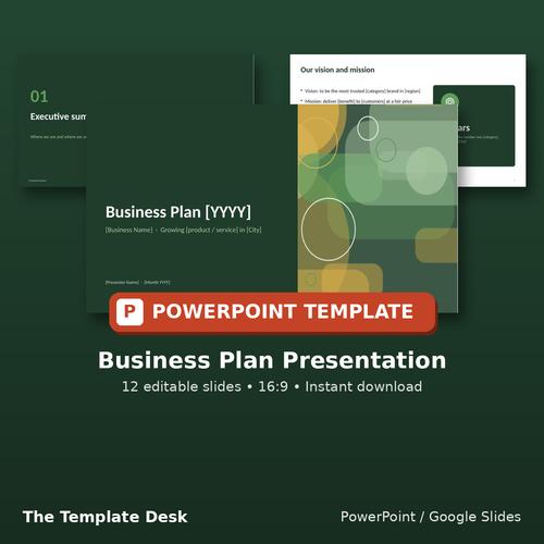 Business Plan Presentation – cover